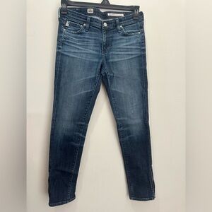 AG Adriano Goldschmied Ankle Zip Skinny Jeans Dark Wash Size 28 R